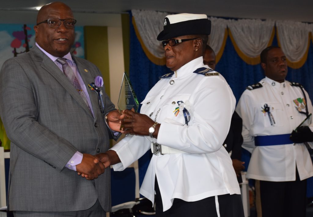 POLICE OFFICERS RECOGNIZED DURING SERVICE AT CALVARY BAPTIST TABERNACLE ON ST. KITTS