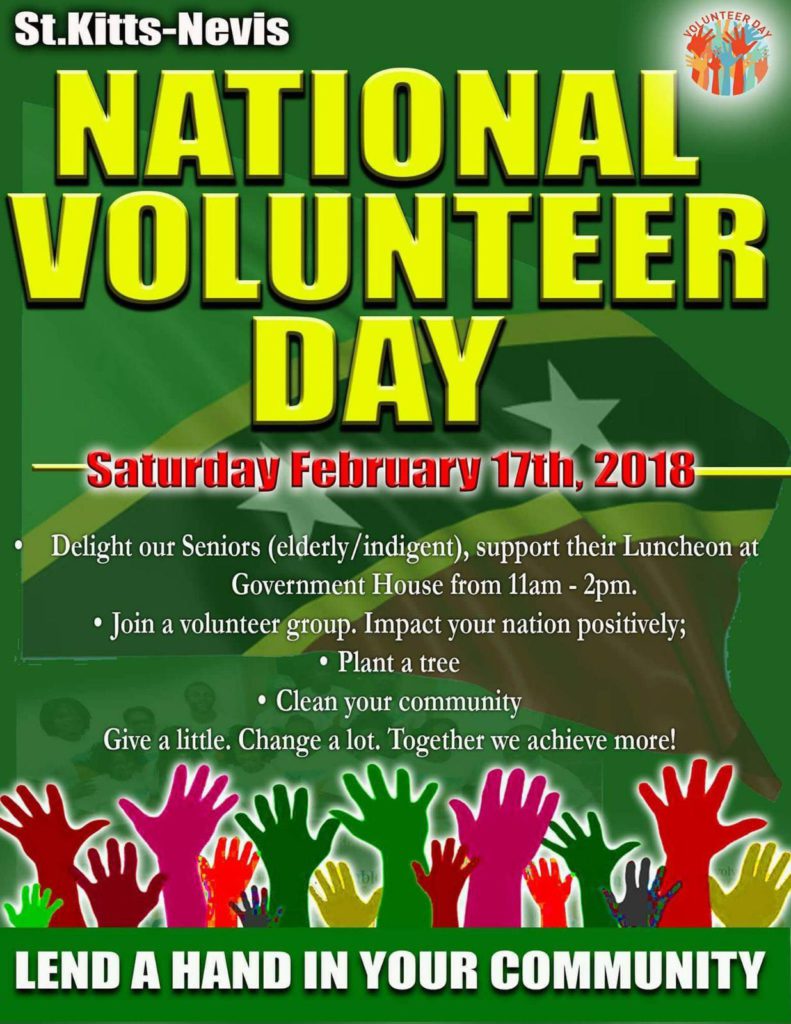 Prime Minister Dr. the Honourable Timothy Harris’ Remarks on the Occasion of National Volunteer Day, Saturday, February 17th, 2018