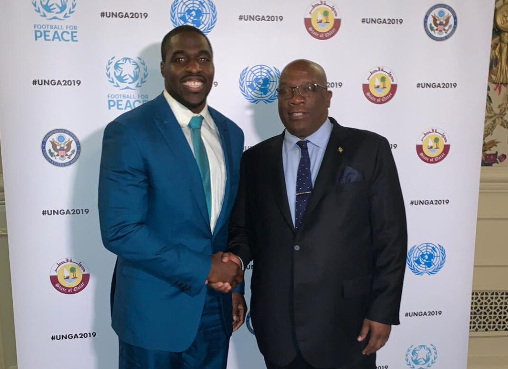 PM HARRIS SHOWS SOLIDARITY WITH FOOTBALL FOR PEACE, A GLOBAL DIPLOMATIC SPORTS MOVEMENT THAT WORKS WITH CHILDREN, ON SIDELINES OF UNGA
